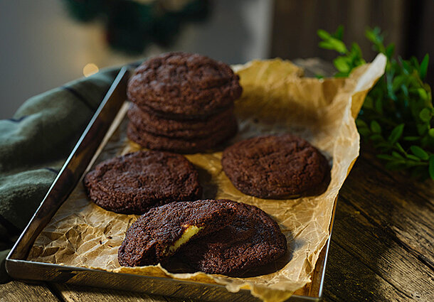 Gefüllte Schokocookies