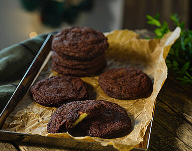 Gefüllte Schokocookies