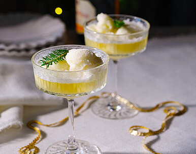 Sgrappino Cocktail mit Zitronensorbet