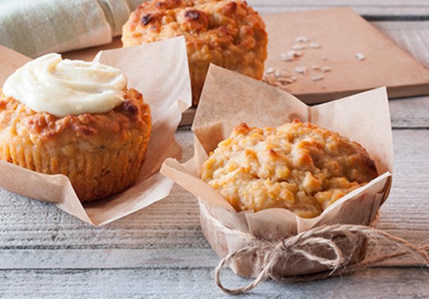 Carrot and Apple Muffins mit Frosting (Rezept)